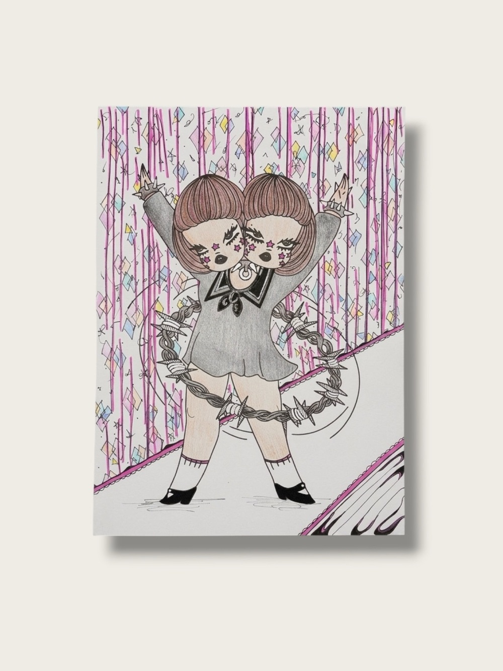 💖 {PRICE FIRM} Valfré Surrealist Chaos Before Curtain Call Pop Art Print ~ 11x8”